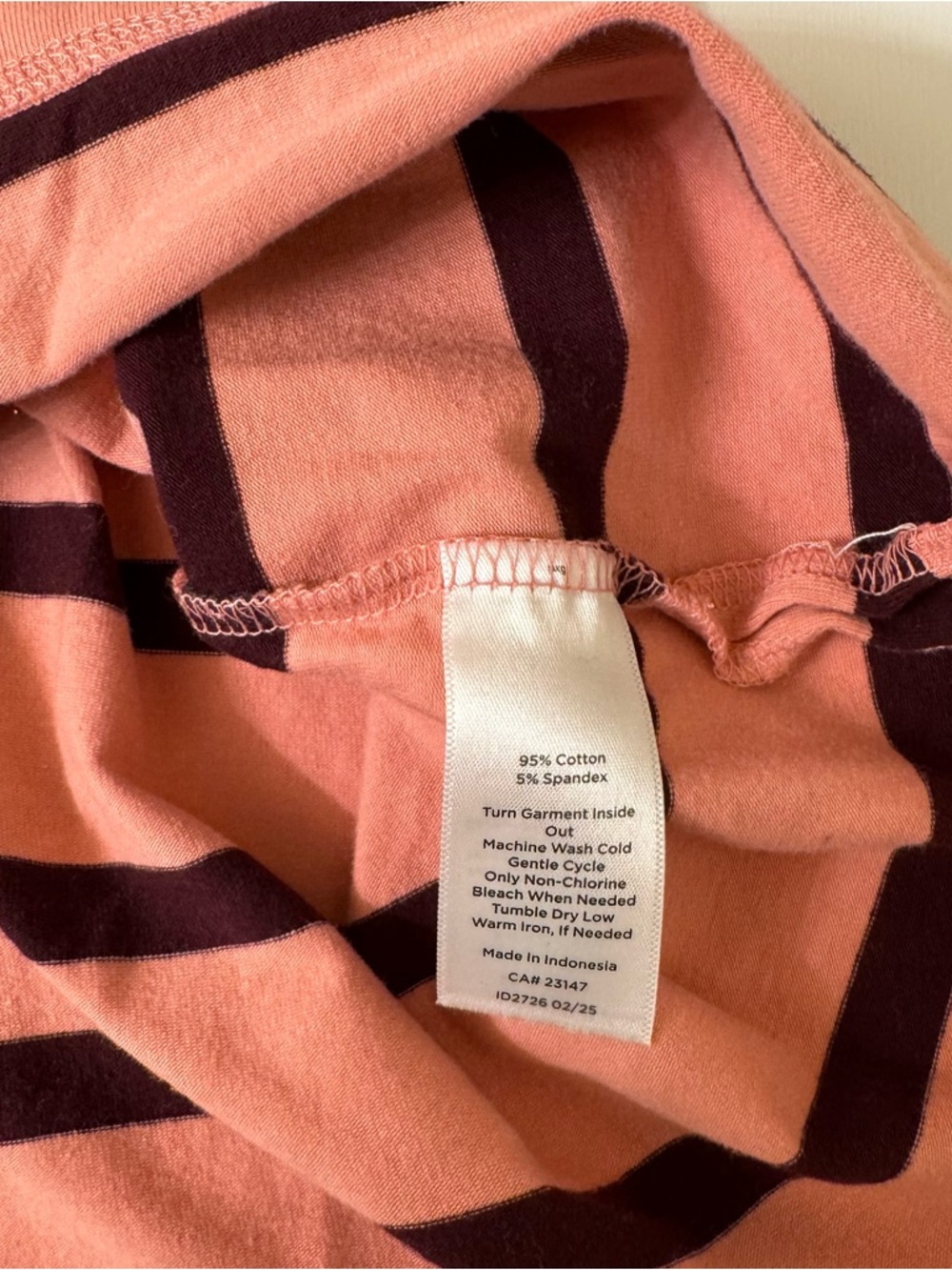 Talbots Pink and Black Striped Button-Shoulder Long Sleeve Top - Picture 7 of 7